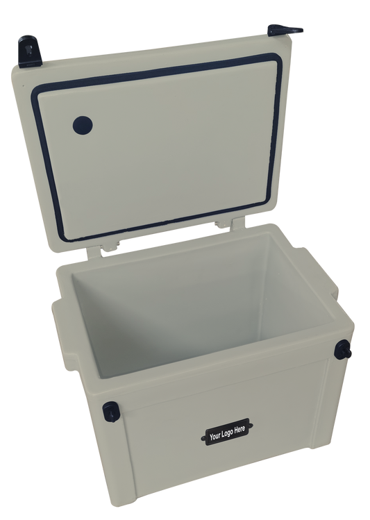 25L Cooler Box- Understated metal badge with your logo on one side.